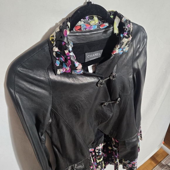 Chanel Sample Lambskin & Silk Runway Jacket – Multicolour Trim FR38 - Picture 6 of 13